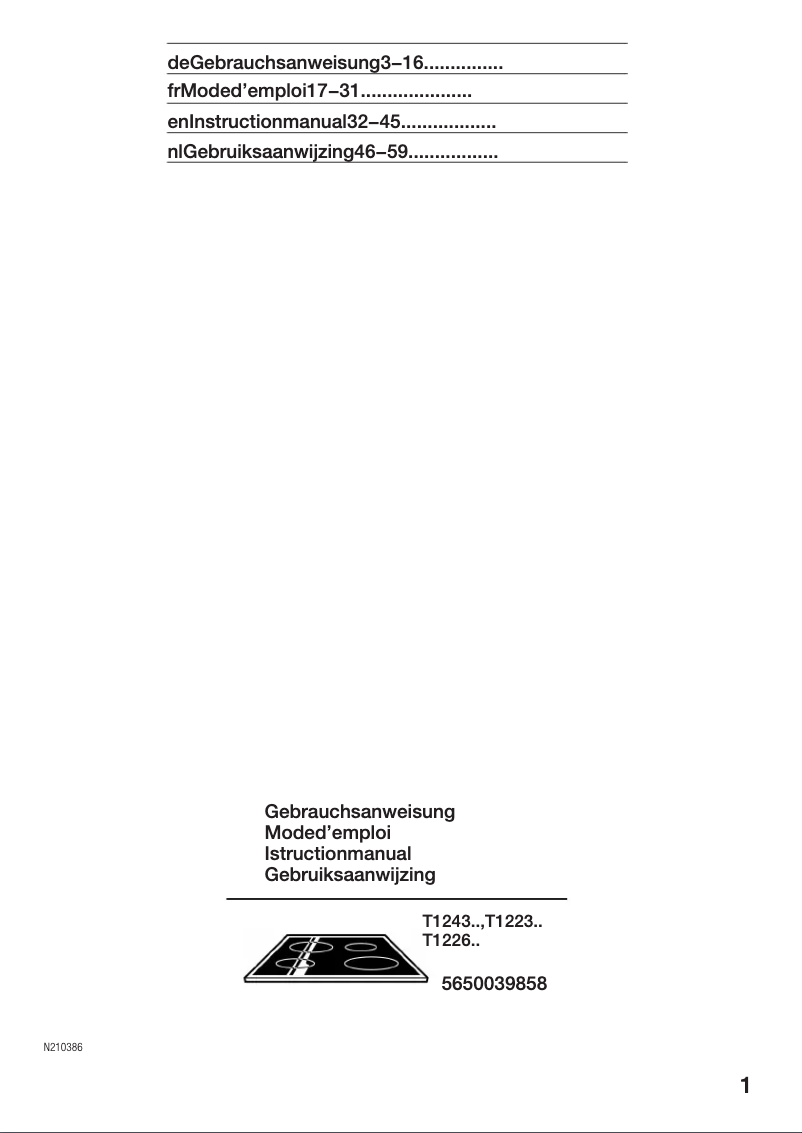 Página 1 del manual Manual de usuario Neff T1243