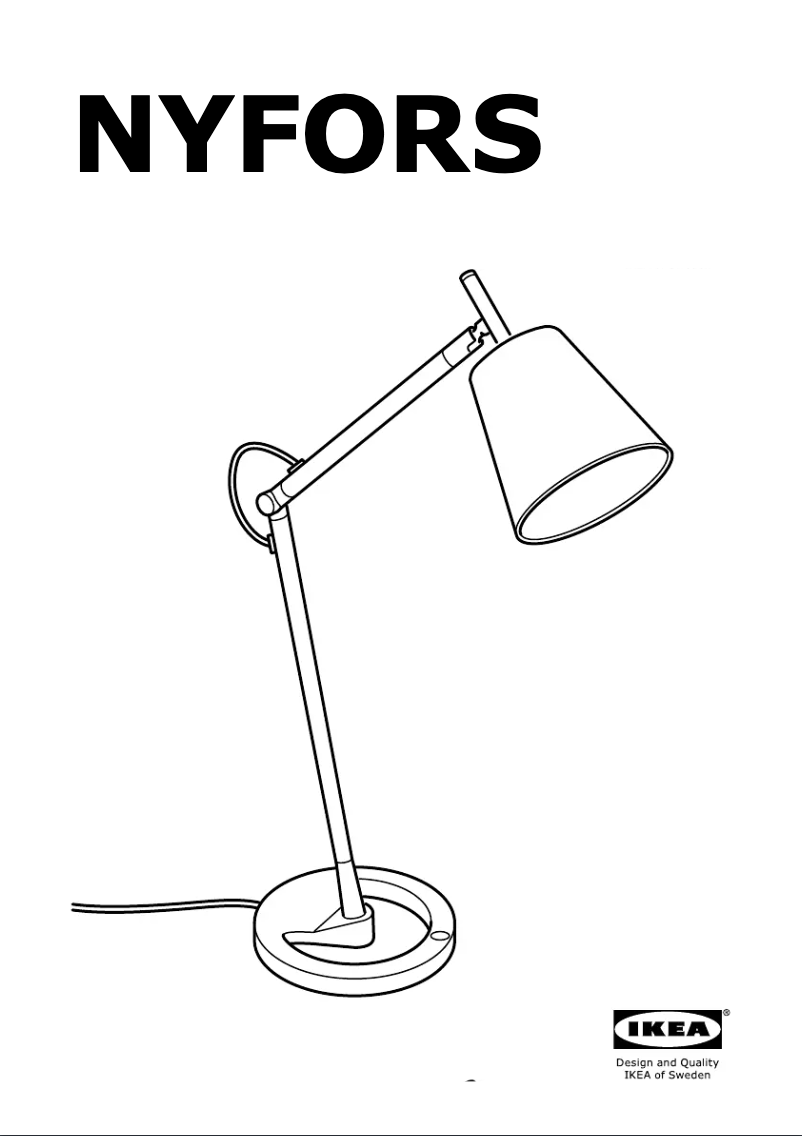 Page 1 de la notice Instructions / montage Ikea NYFORS