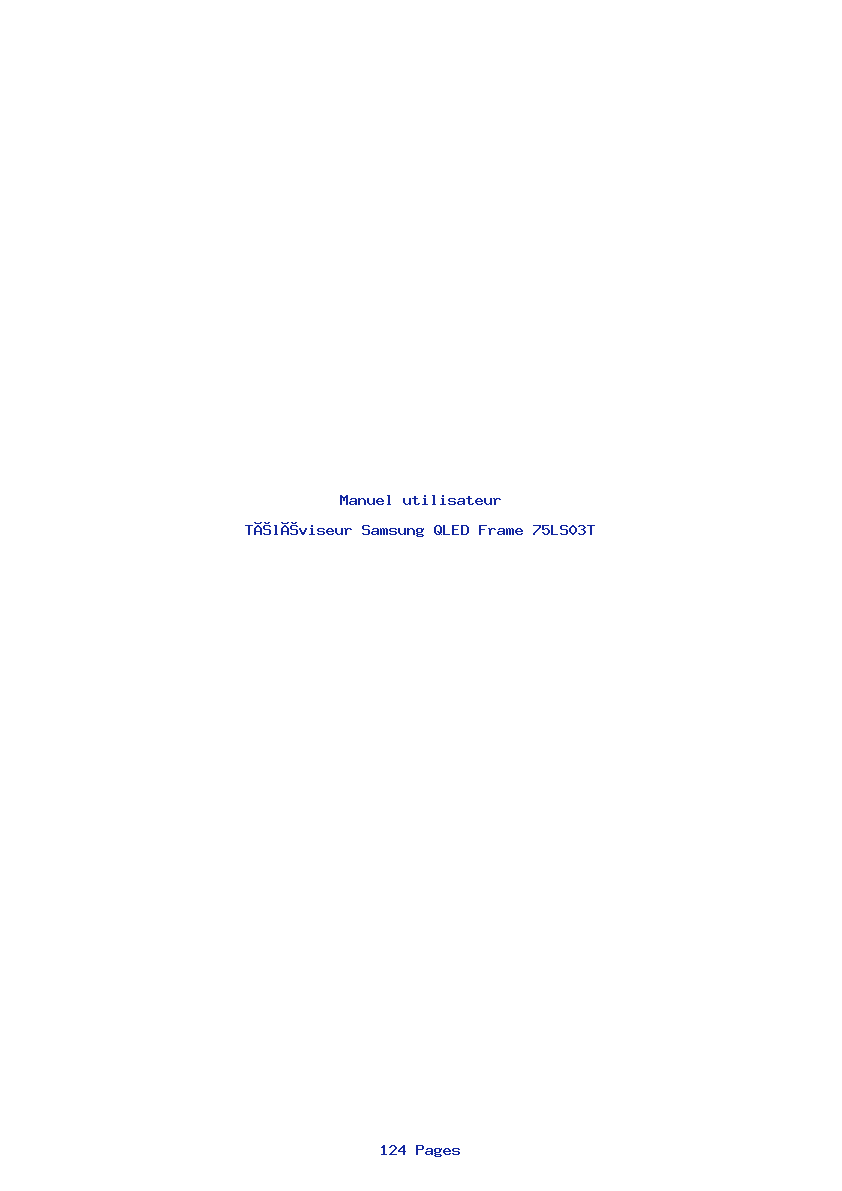 Page 1 de la notice Manuel utilisateur Samsung QLED Frame 75LS03T