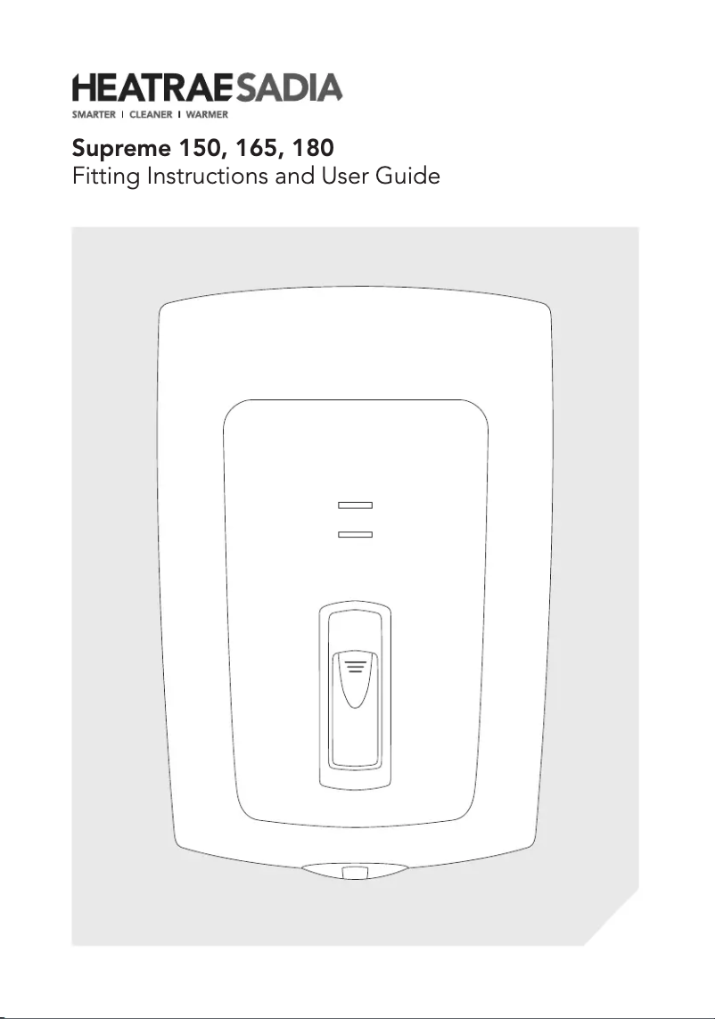 Page 1 de la notice Manuel utilisateur Heatrae Sadia Supreme 150