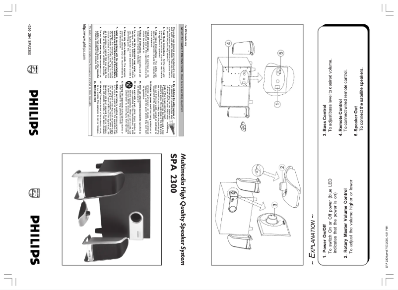 Page 1 of the manual Instruction Manual Philips SHJ070