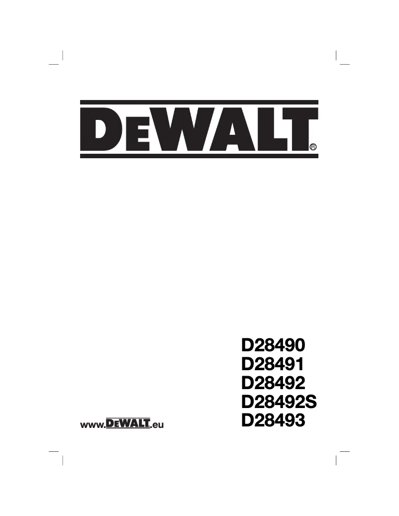 Page 1 of the manual User Manual DeWalt D28491
