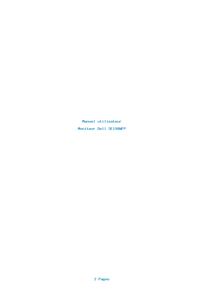 Page 1 de la notice Manuel utilisateur Dell SE198WFP
