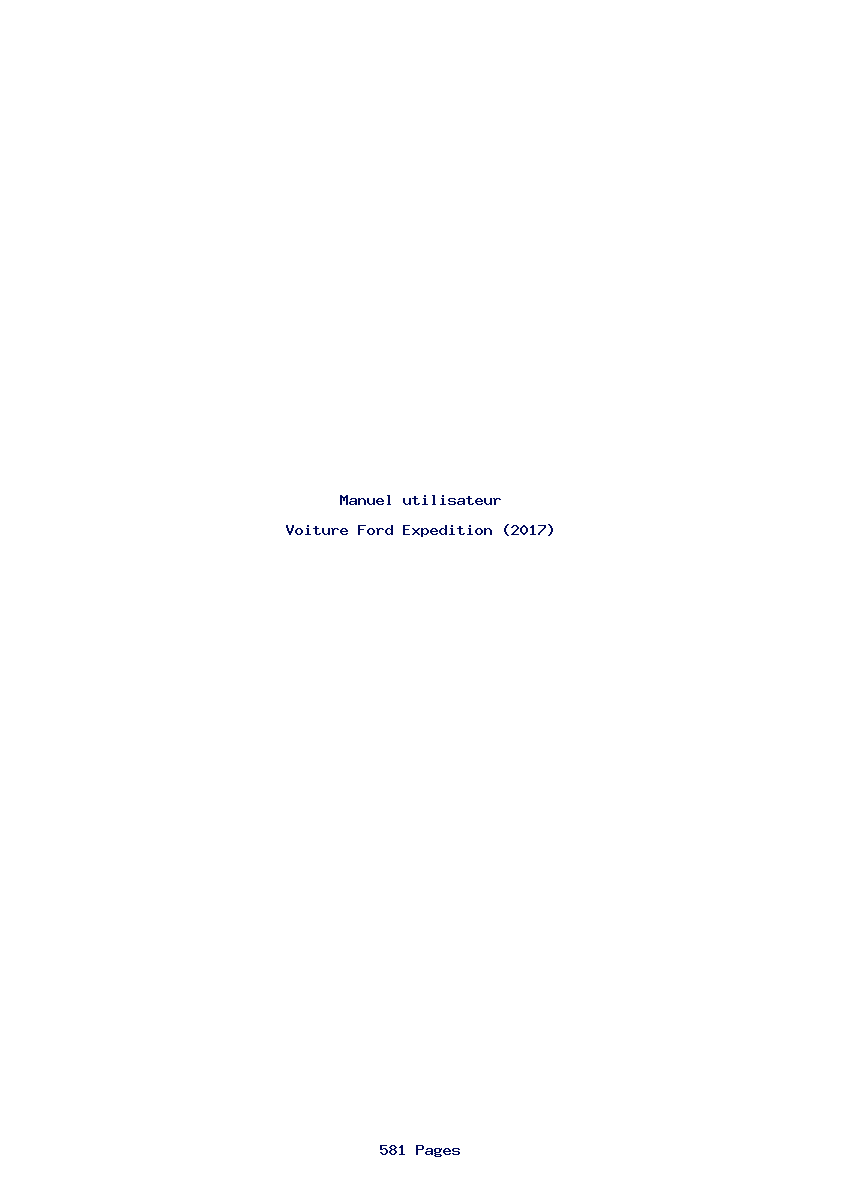 Page 1 de la notice Manuel utilisateur Ford Expedition (2017)
