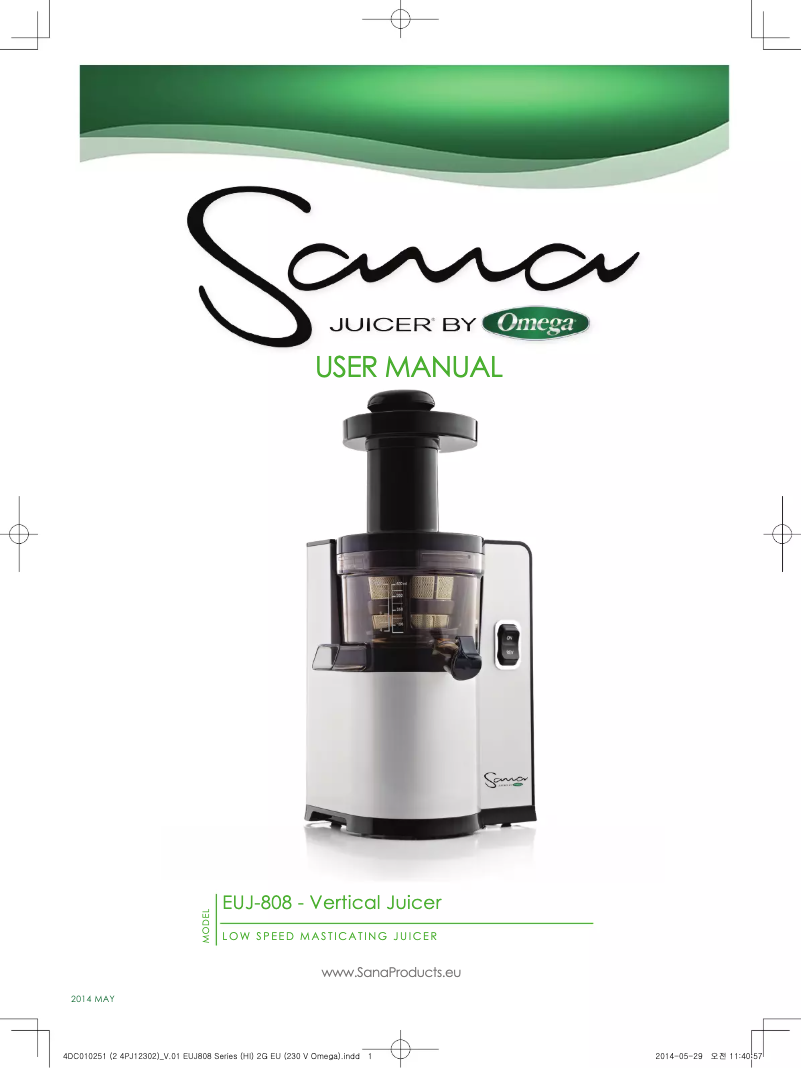 Page 1 de la notice Manuel utilisateur Sana EUJ-808