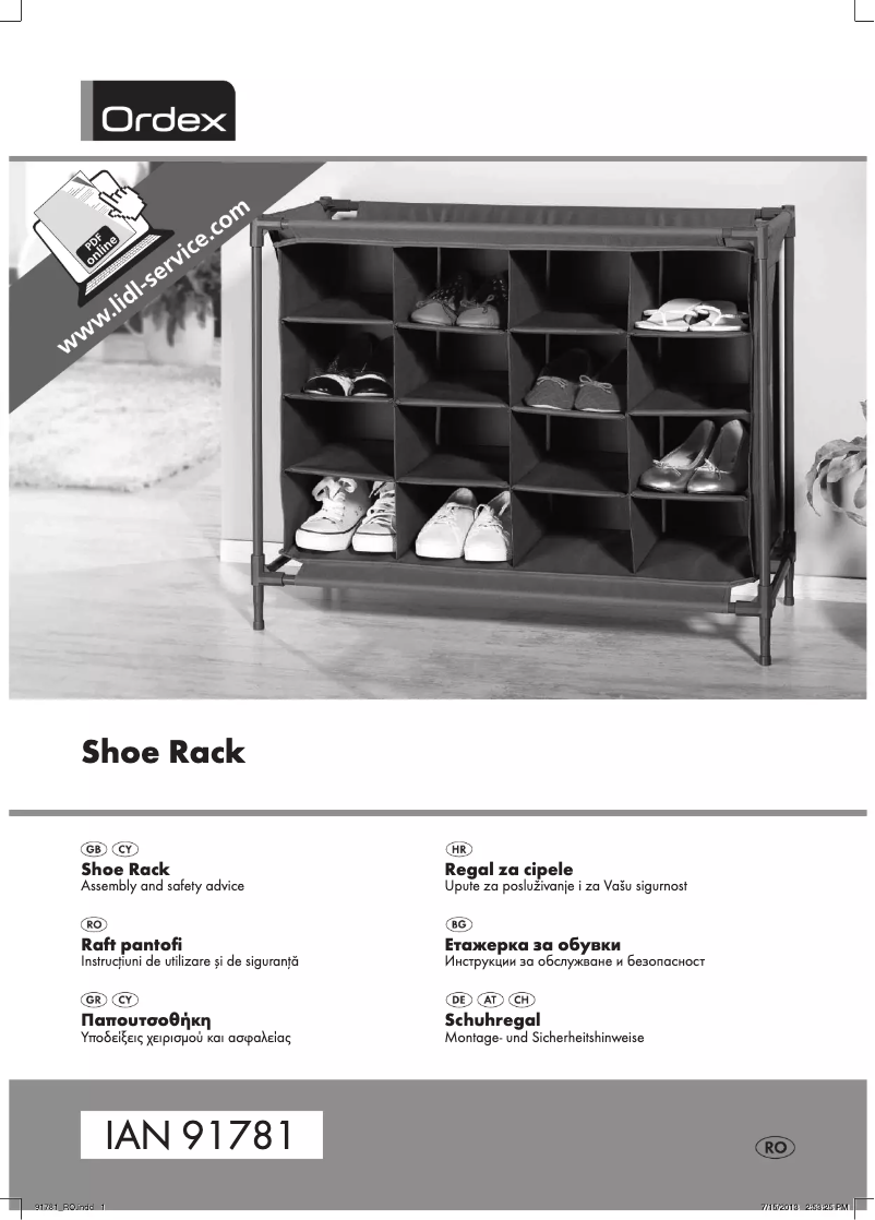 Page 1 de la notice Manuel utilisateur Ordex IAN 91781