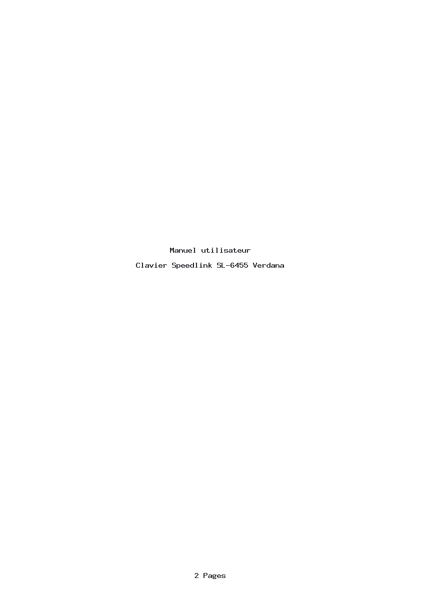 Page 1 de la notice Manuel utilisateur Speedlink SL-6455 Verdana