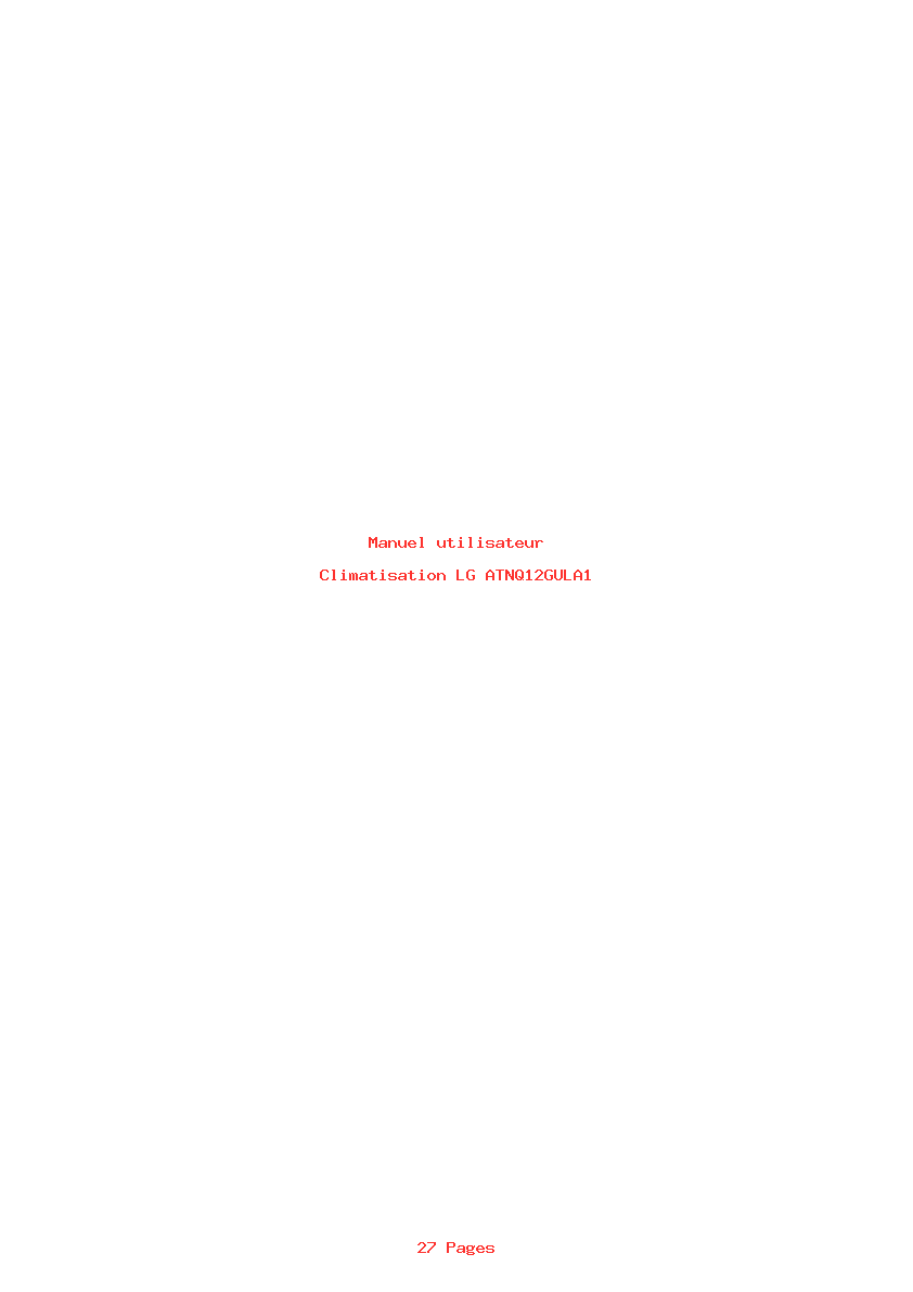 Page 1 de la notice Manuel utilisateur LG ATNQ12GULA1
