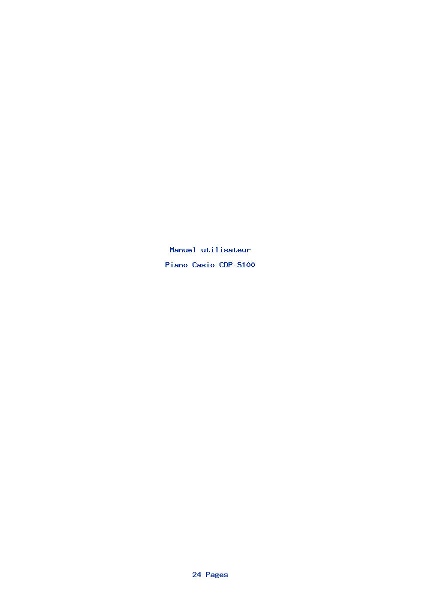 Page 1 de la notice Manuel utilisateur Casio CDP-S100
