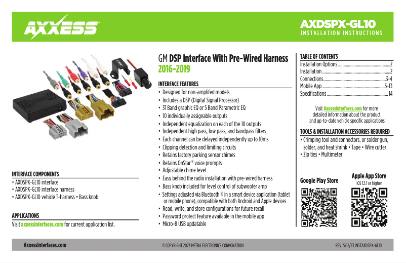 Page 1 de la notice Manuel utilisateur AXESS AXDSPX-GL10