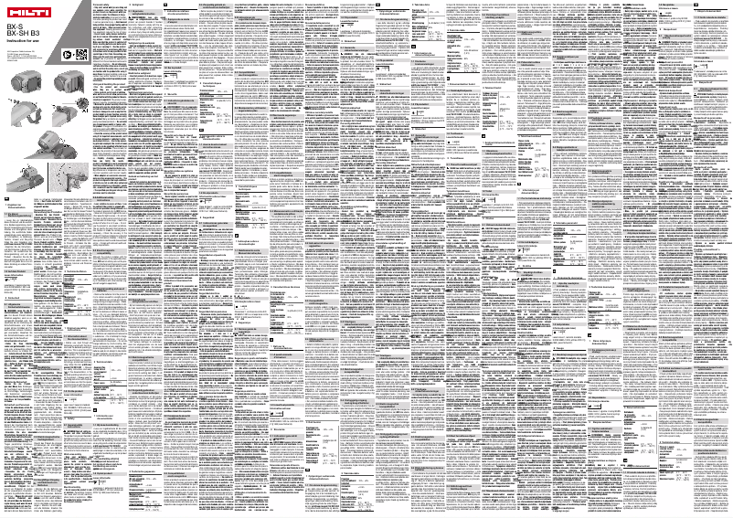 Page 1 de la notice Manuel utilisateur Hilti BX‑SH B3