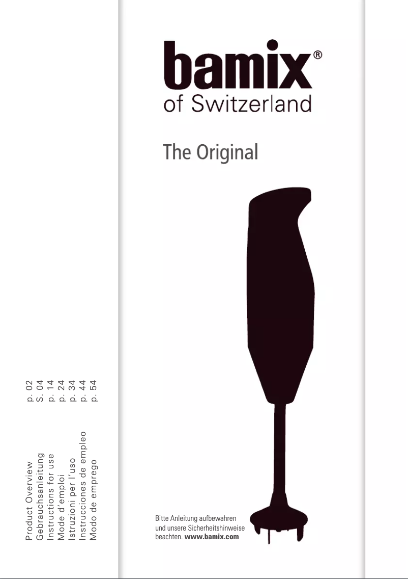 Page 1 of the manual User Manual Bamix Classic EO