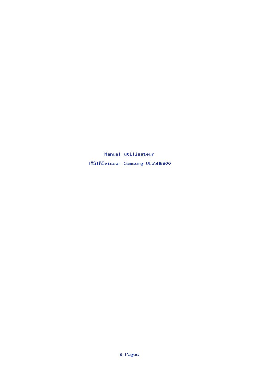 Page 1 de la notice Manuel utilisateur Samsung UE55H6800