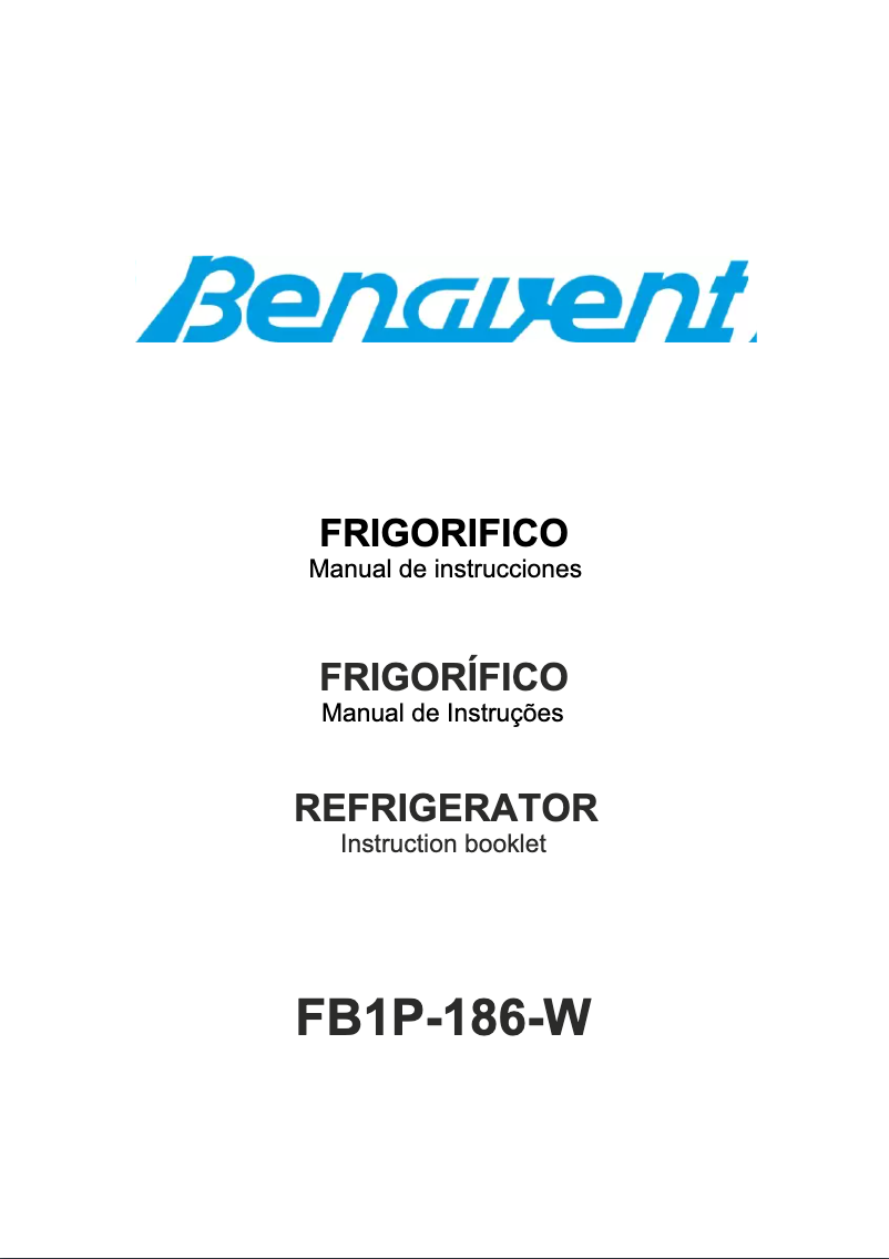 Página 1 del manual Manual de usuario Benavent FB1P186W