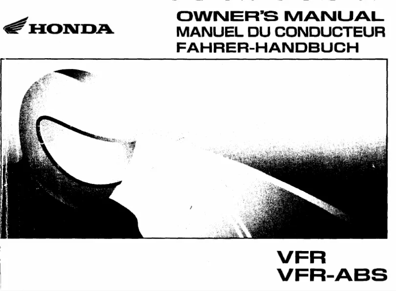 Page 1 de la notice Manuel utilisateur Honda VFR800 (2002)