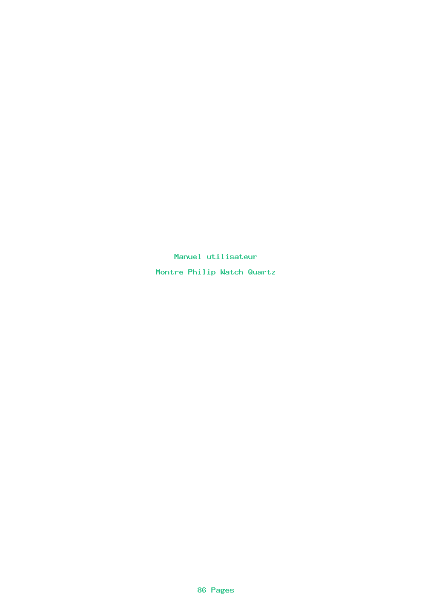 Page 1 de la notice Manuel utilisateur Philip Watch Quartz