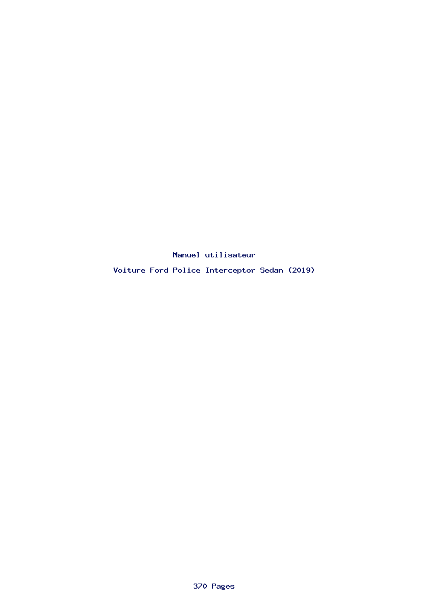 Page 1 de la notice Manuel utilisateur Ford Police Interceptor Sedan (2019)