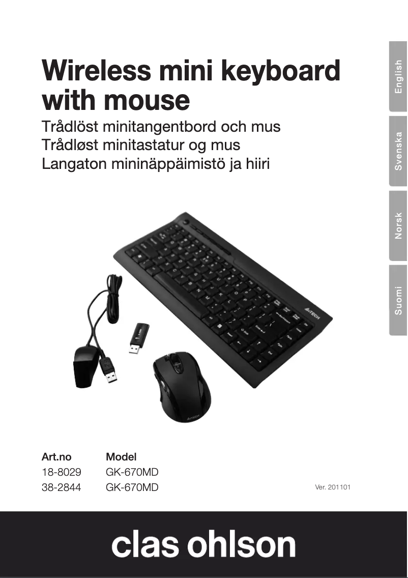 Page 1 de la notice Manuel utilisateur A4Tech GK-670MD