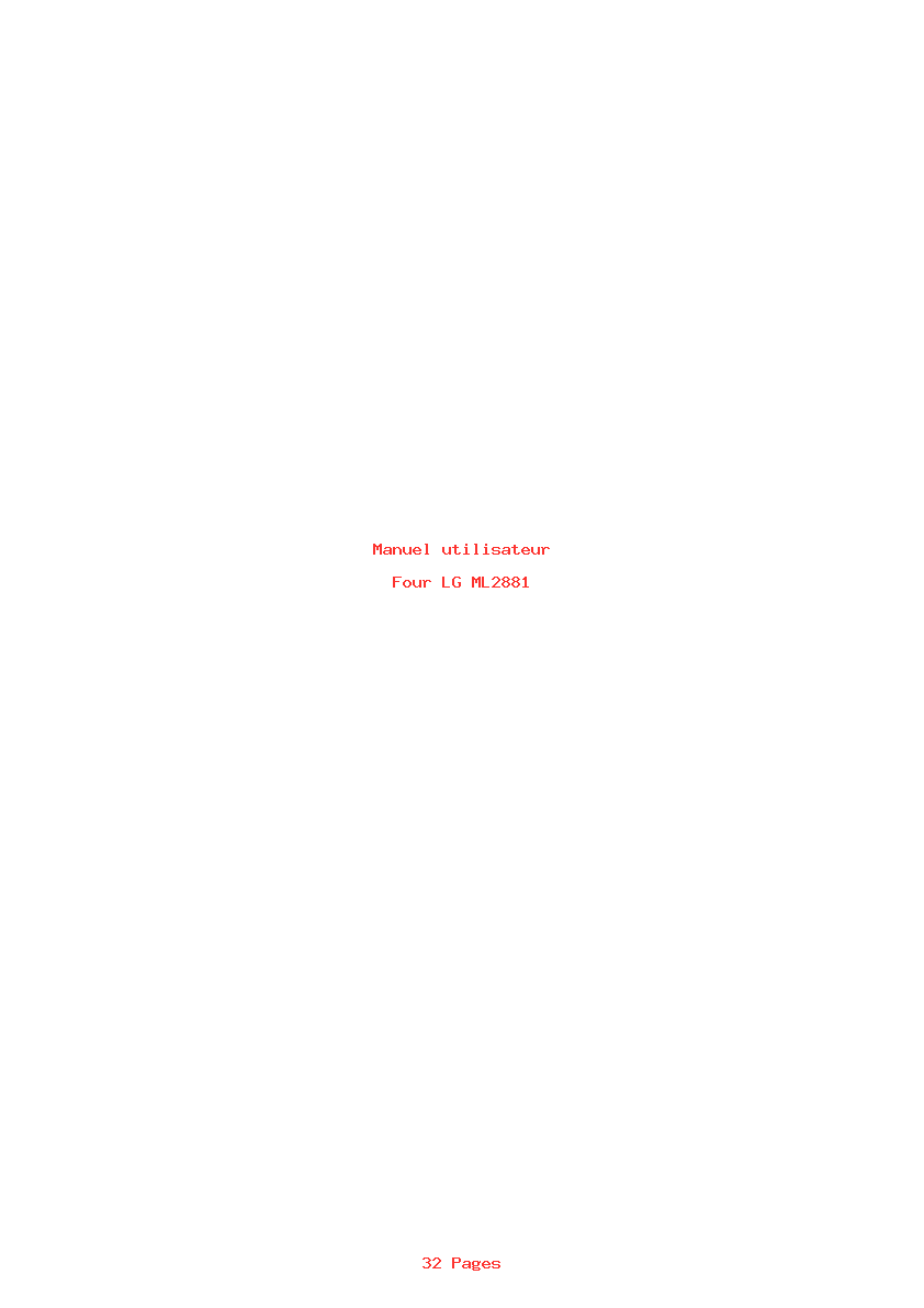 Page 1 de la notice Manuel utilisateur LG ML2881