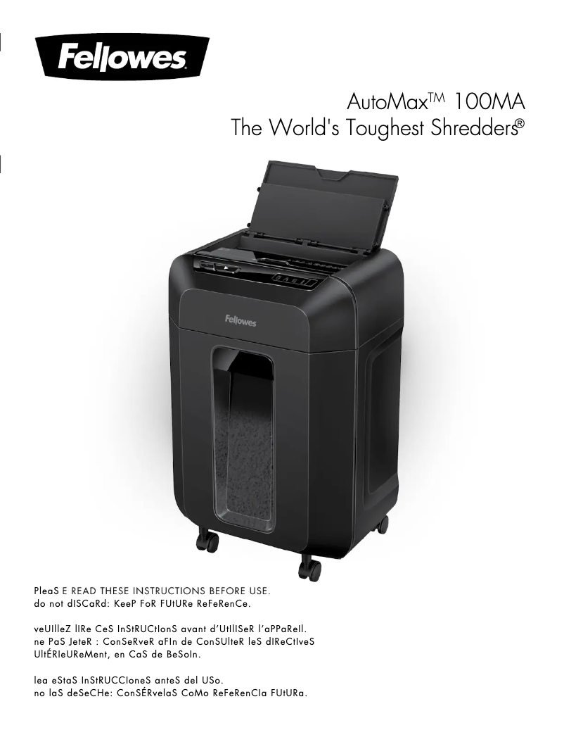 Página 1 del manual Manual de usuario Fellowes AutoMax 100MA