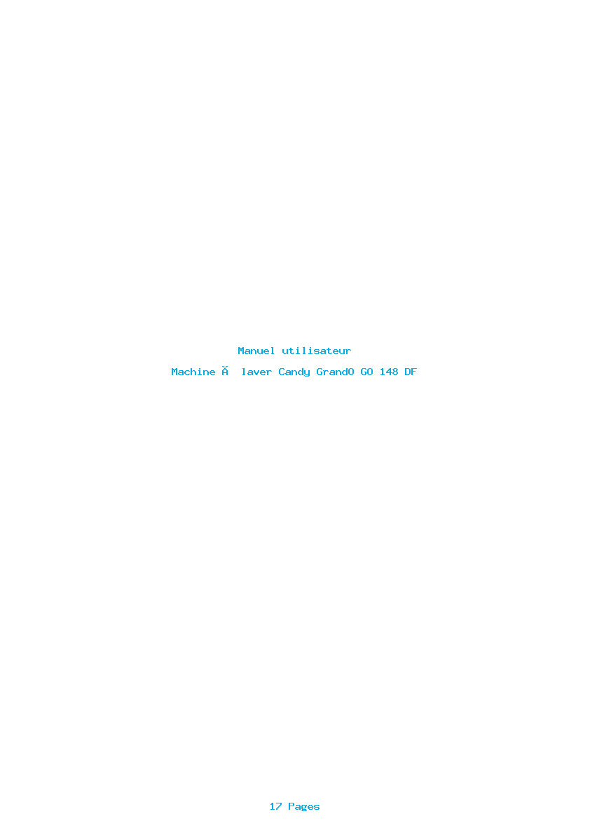 Page 1 de la notice Manuel utilisateur Candy GrandO GO 148 DF