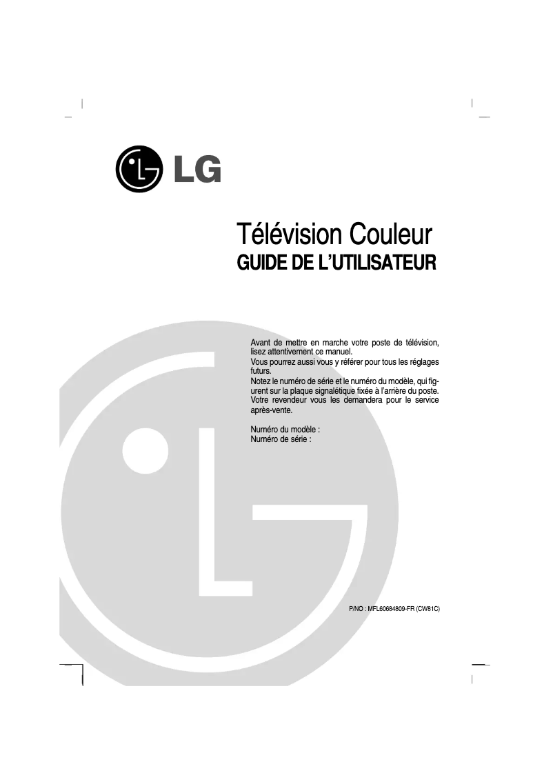Page n°1 - Manuel utilisateur LG 21FK2RG