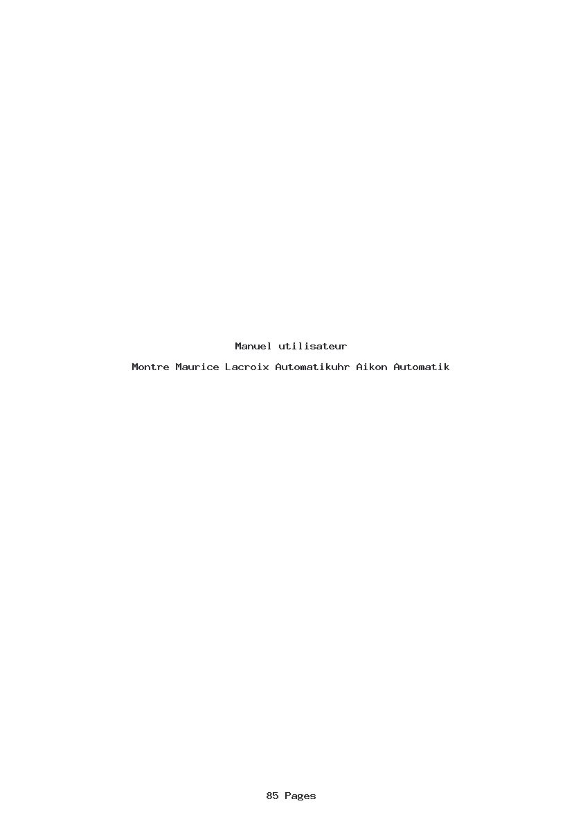 Image de la première page du manuel de l'appareil Automatikuhr Aikon Automatik