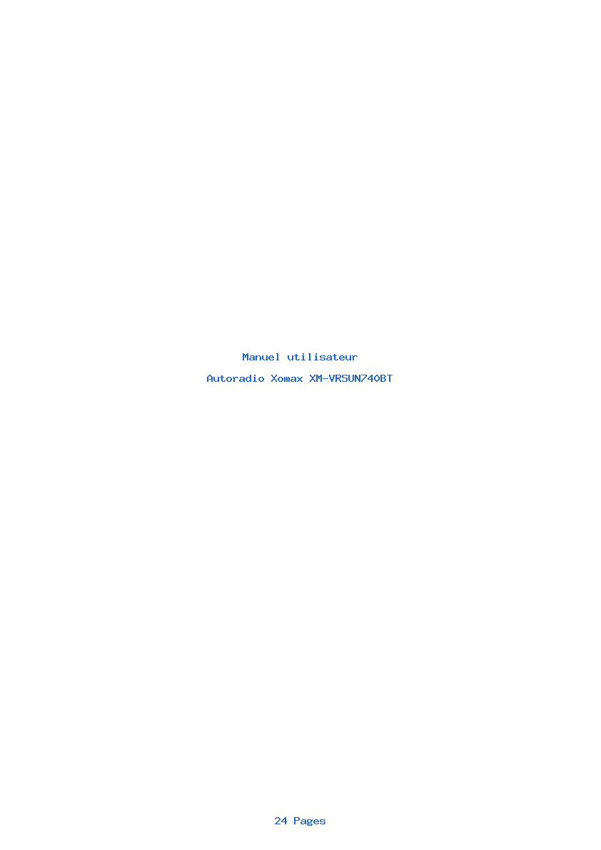 Page 1 de la notice Manuel utilisateur Xomax XM-VRSUN740BT