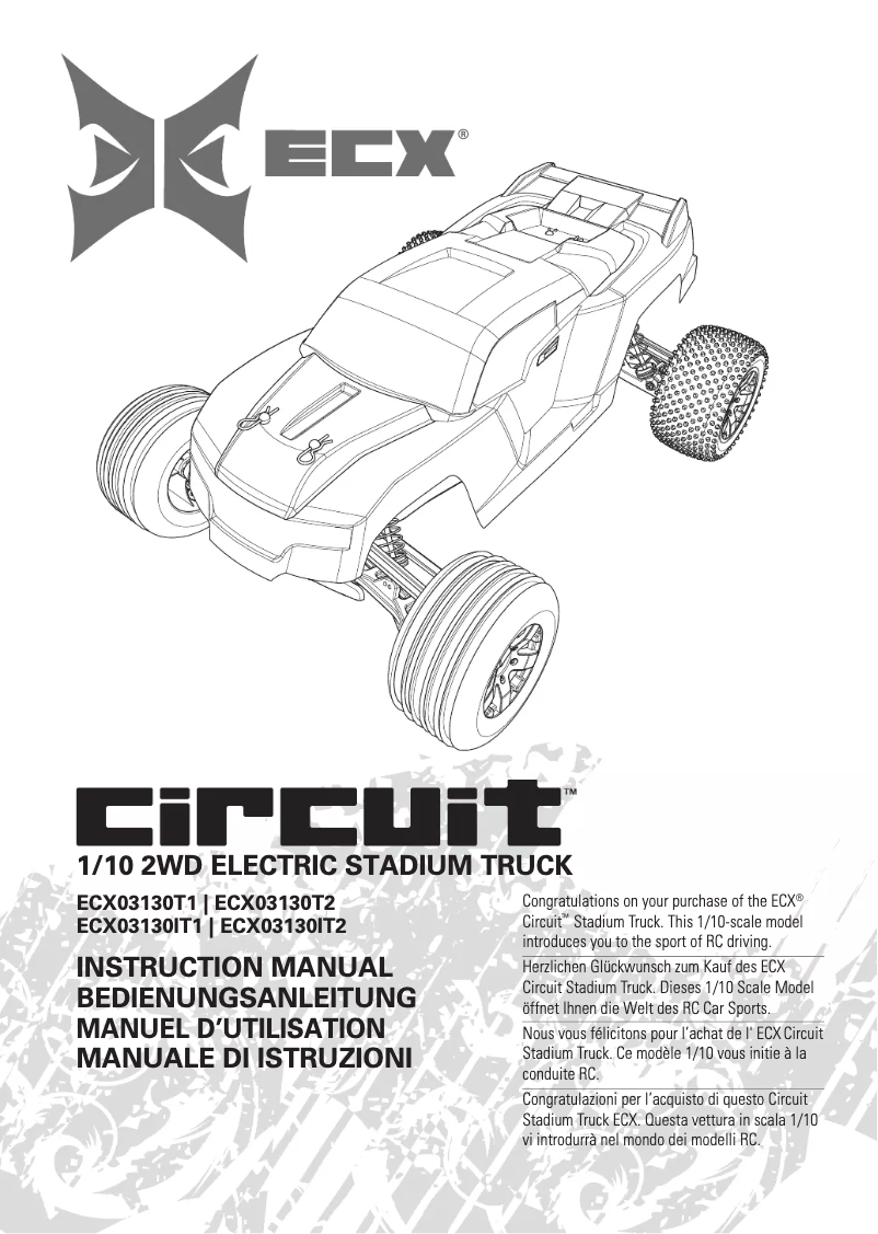 Page 1 of the manual User Manual ECX 1/10 2WD Circuit ECX03130T2