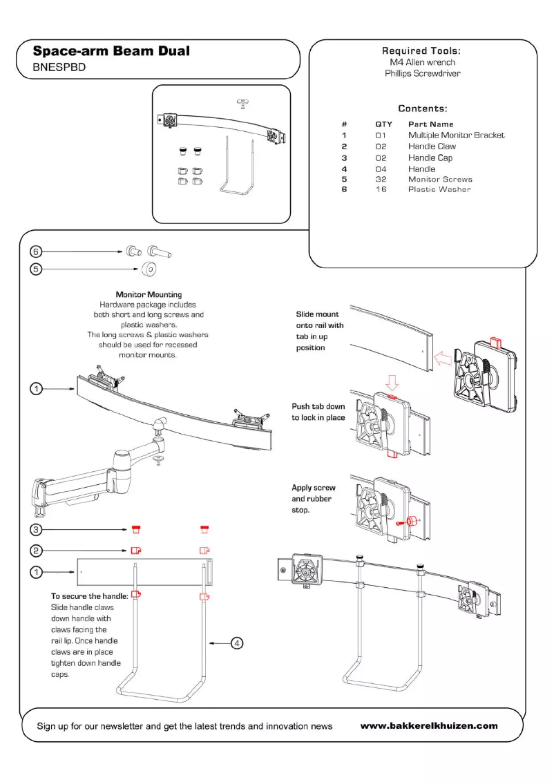 Page 1 de la notice Manuel utilisateur BakkerElkhuizen Space-arm Beam
