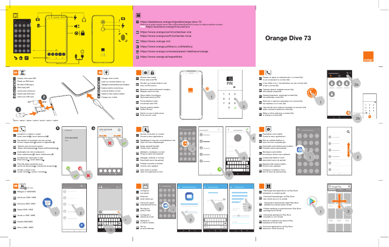 Page 1 de la notice Manuel utilisateur Orange Dive 73