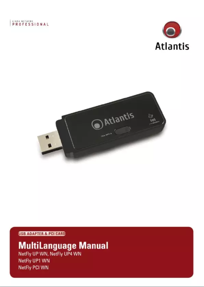 Page 1 de la notice Manuel utilisateur Atlantis Land NetFly UP4 WN