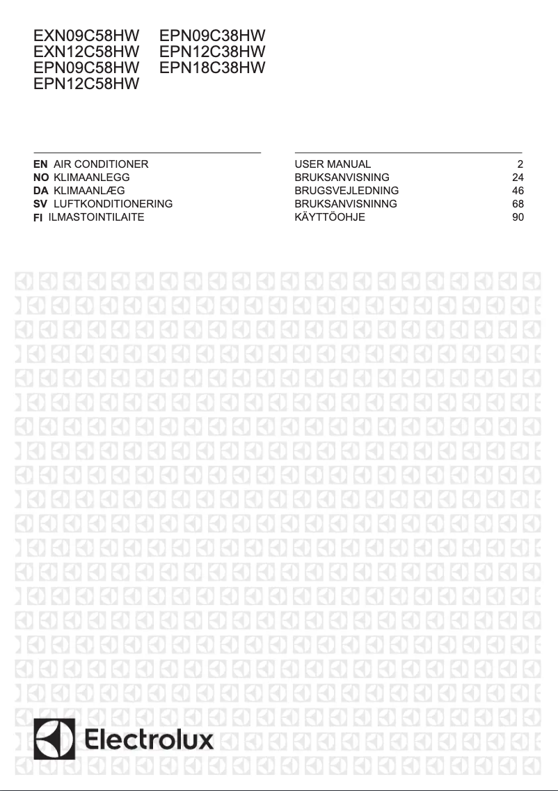 Page 1 de la notice Manuel utilisateur Electrolux EXN09C58HWI