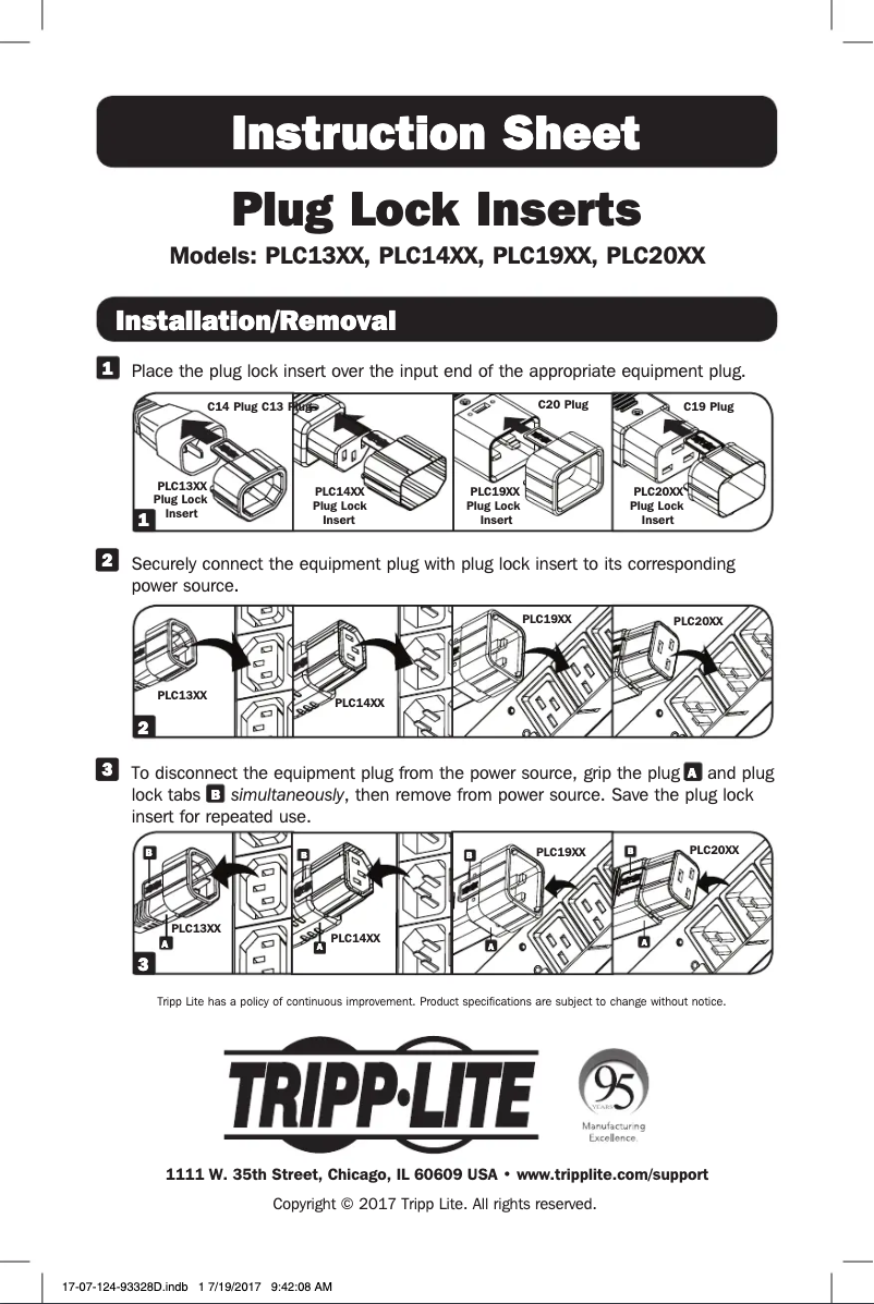 Página 1 del manual Manual de usuario Tripp Lite PLC19BL