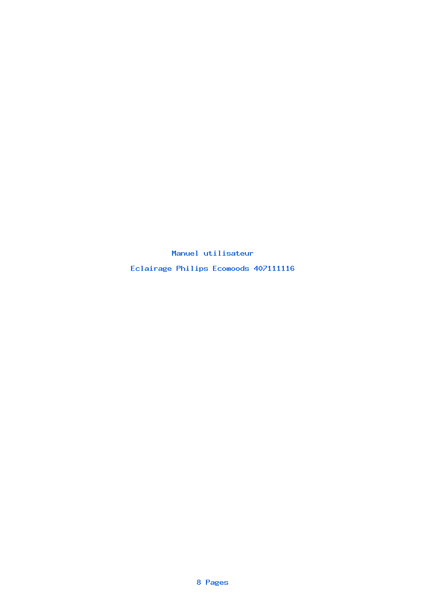 Page 1 de la notice Manuel utilisateur Philips Ecomoods 407111116