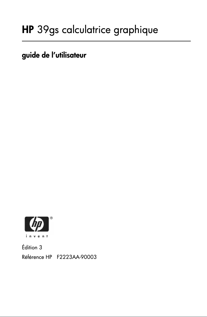 Page n°1 - Manuel utilisateur HP 39gs