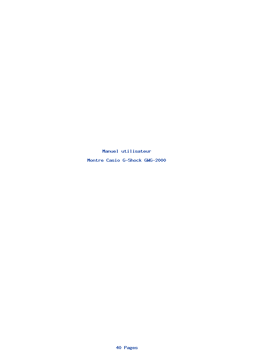 Page 1 de la notice Manuel utilisateur Casio G-Shock GWG-2000