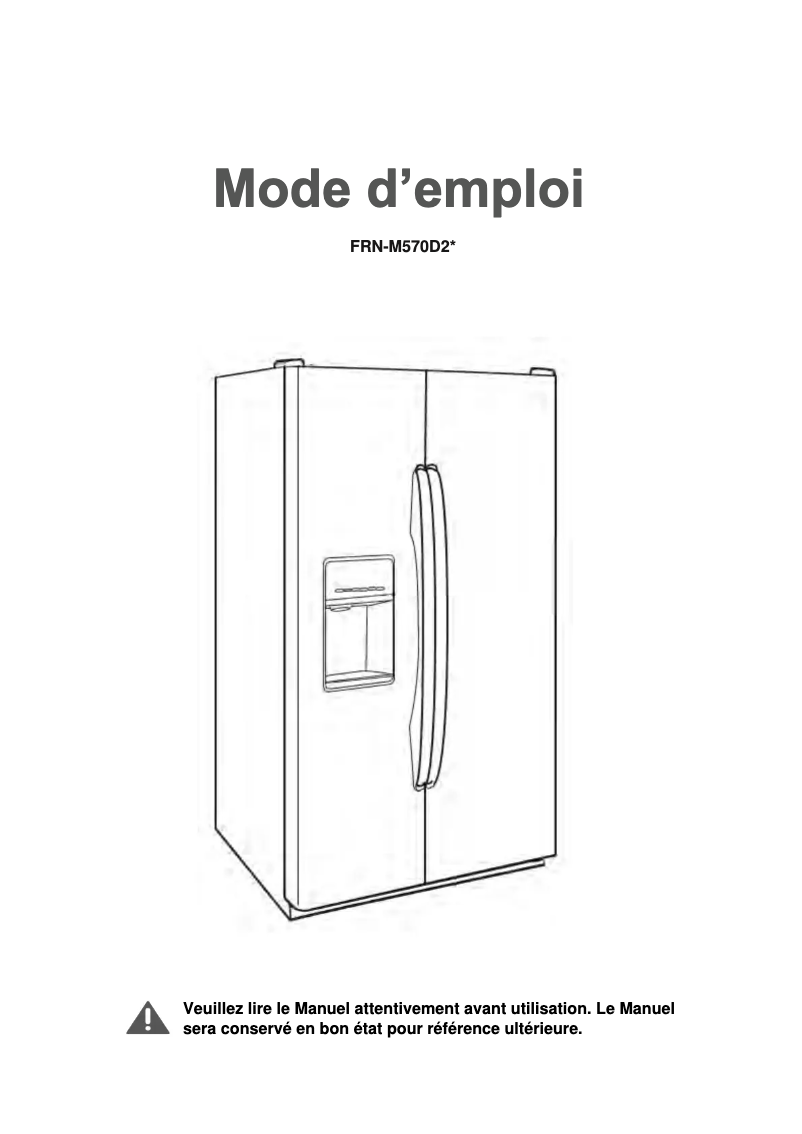 Page 1 of the manual User Manual Winia WFRN-M570D2B