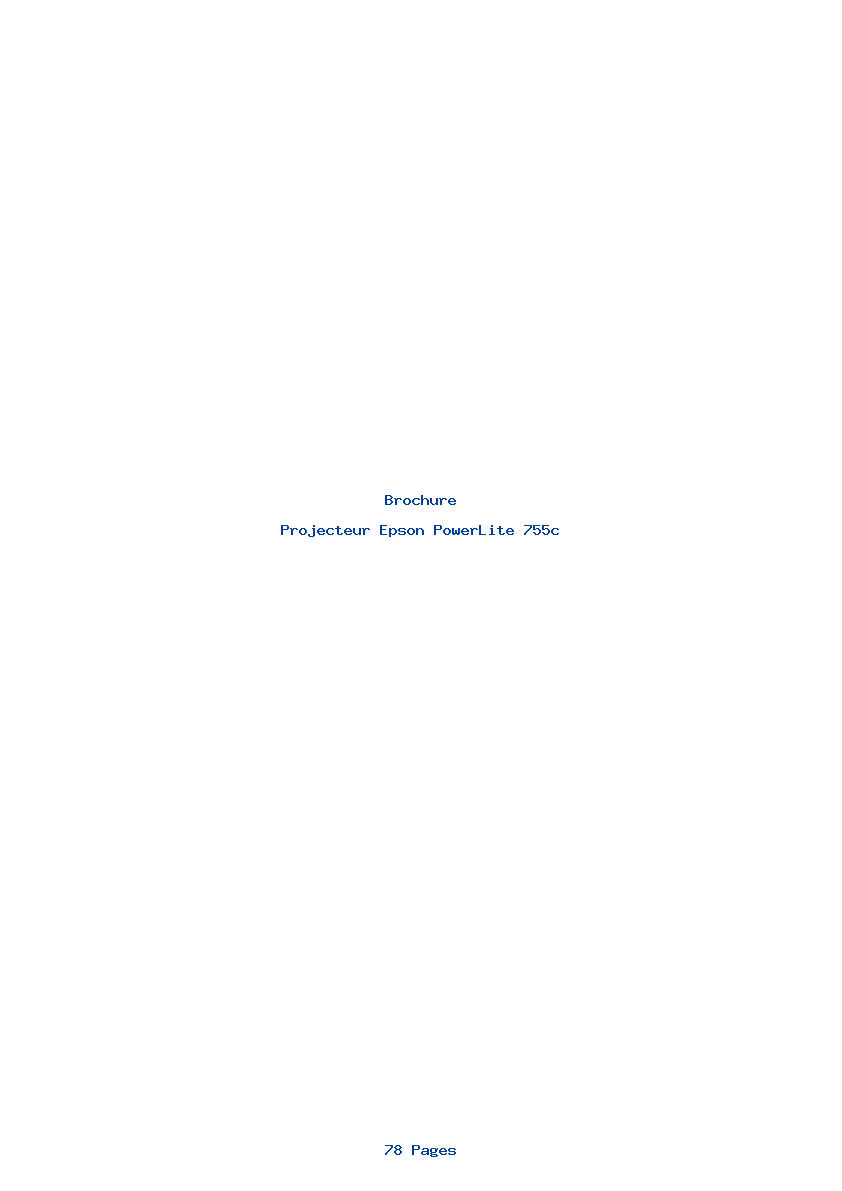Page 1 de la notice Brochure Epson PowerLite 755c
