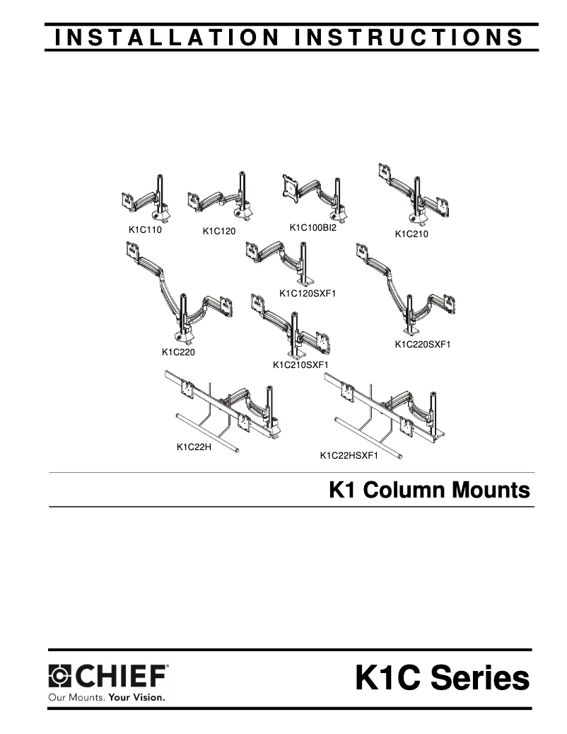 Page 1 de la notice Manuel utilisateur Chief K1C110B