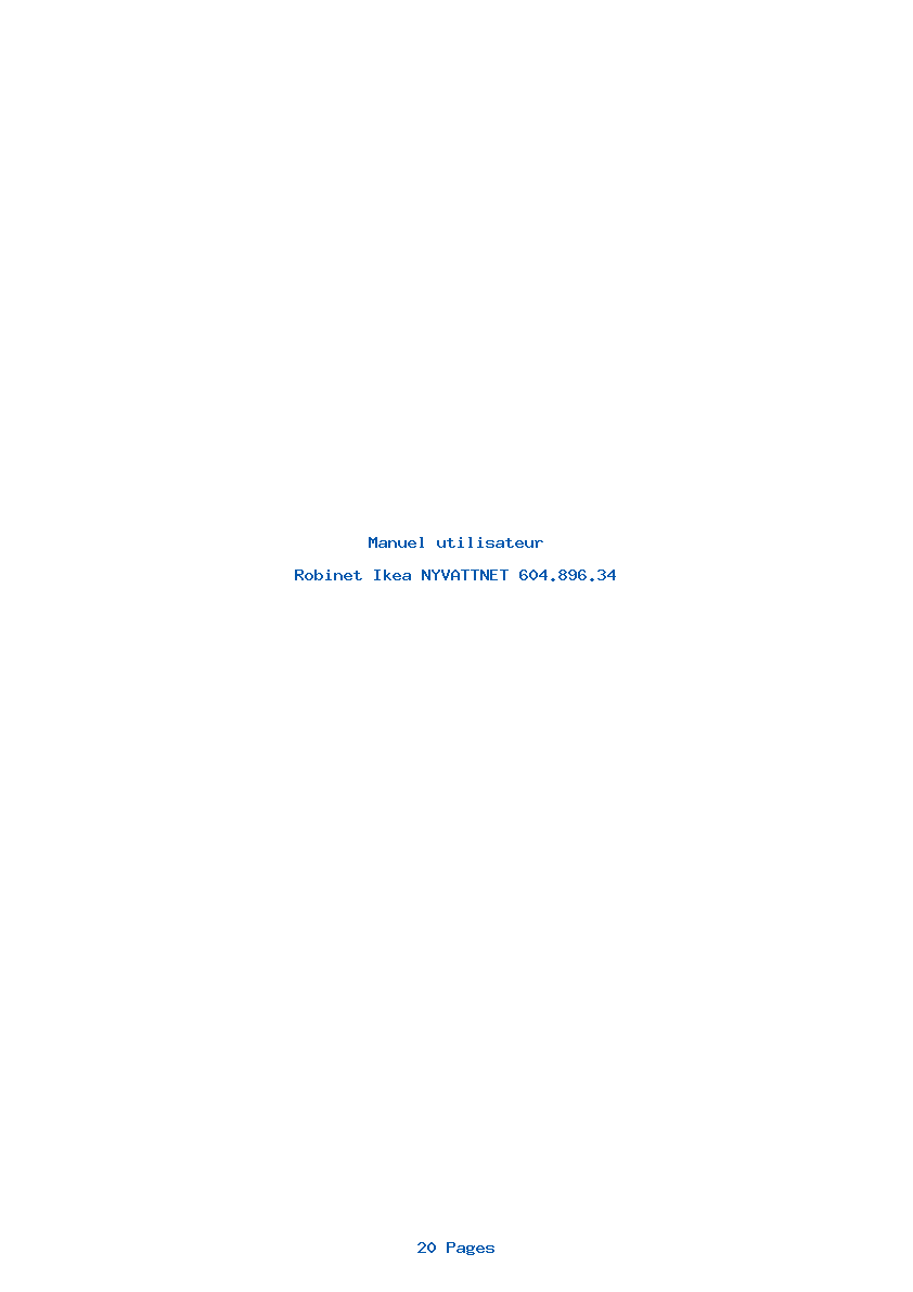 Page 1 de la notice Manuel utilisateur Ikea NYVATTNET 604.896.34