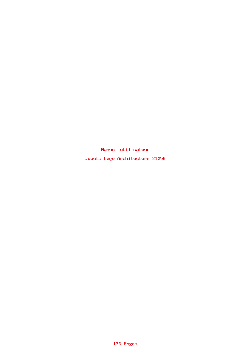 Page 1 de la notice Manuel utilisateur Lego Architecture 21056