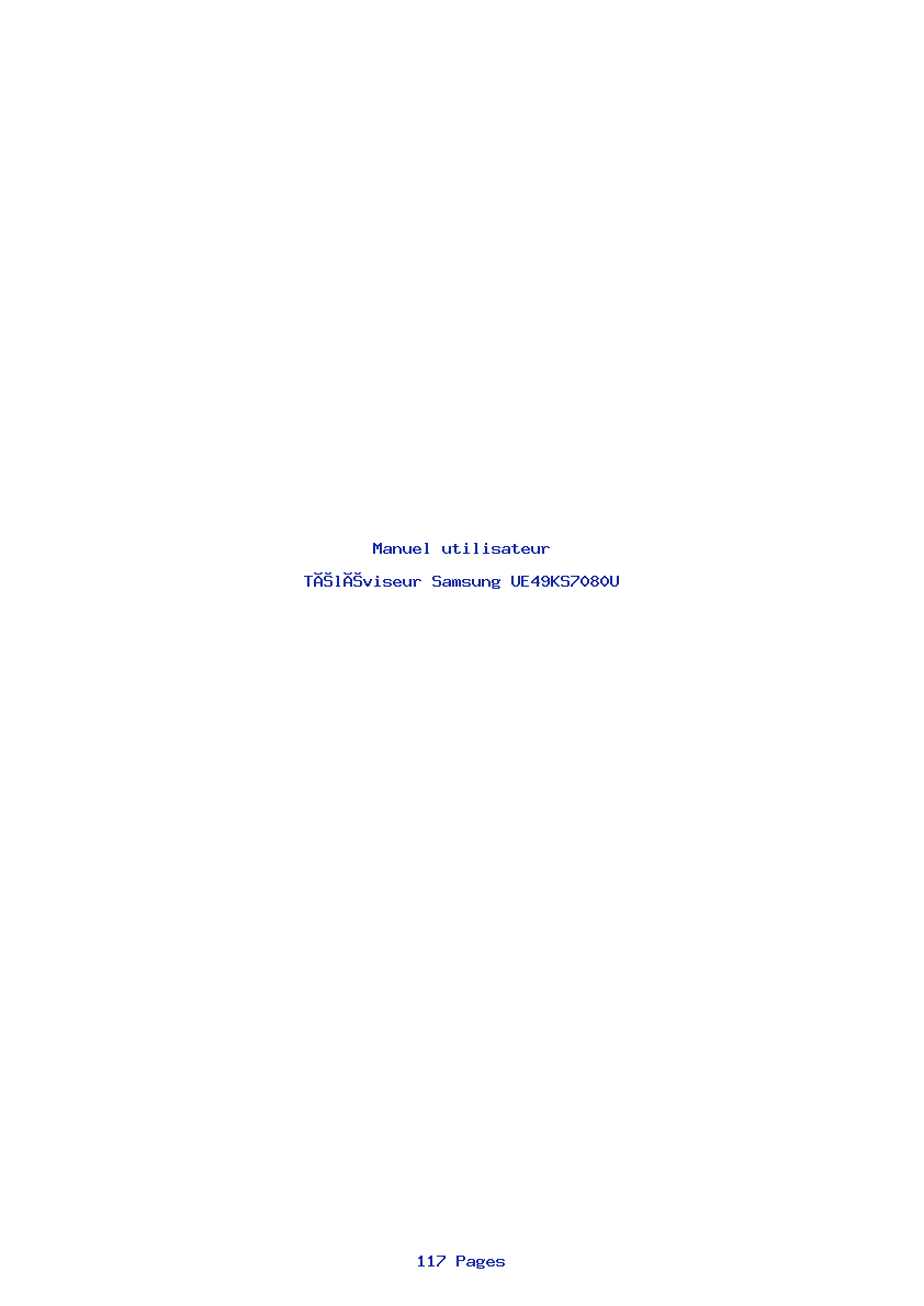 Page 1 de la notice Manuel utilisateur Samsung UE49KS7080U