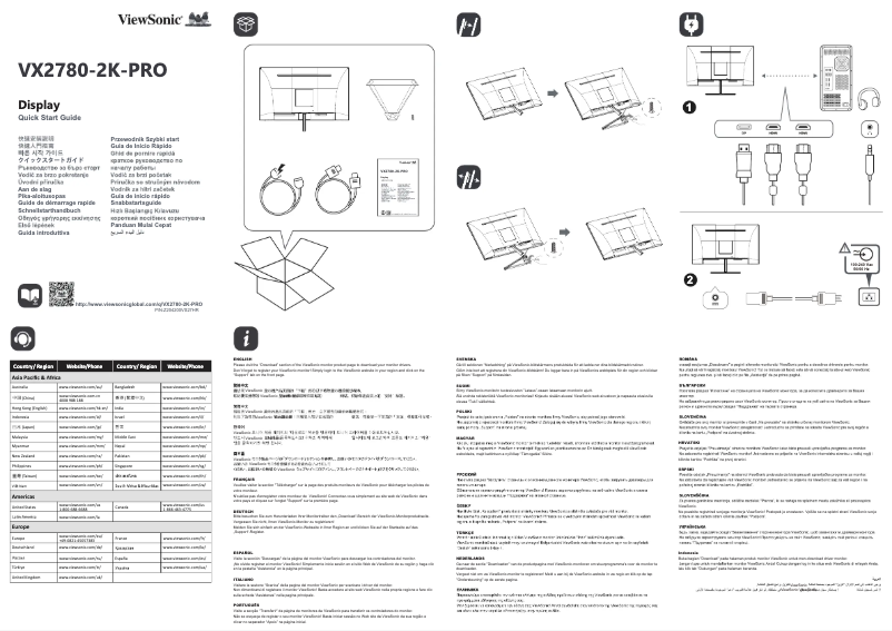 Página 1 del manual Guía de inicio rápido Viewsonic VX2780-2K