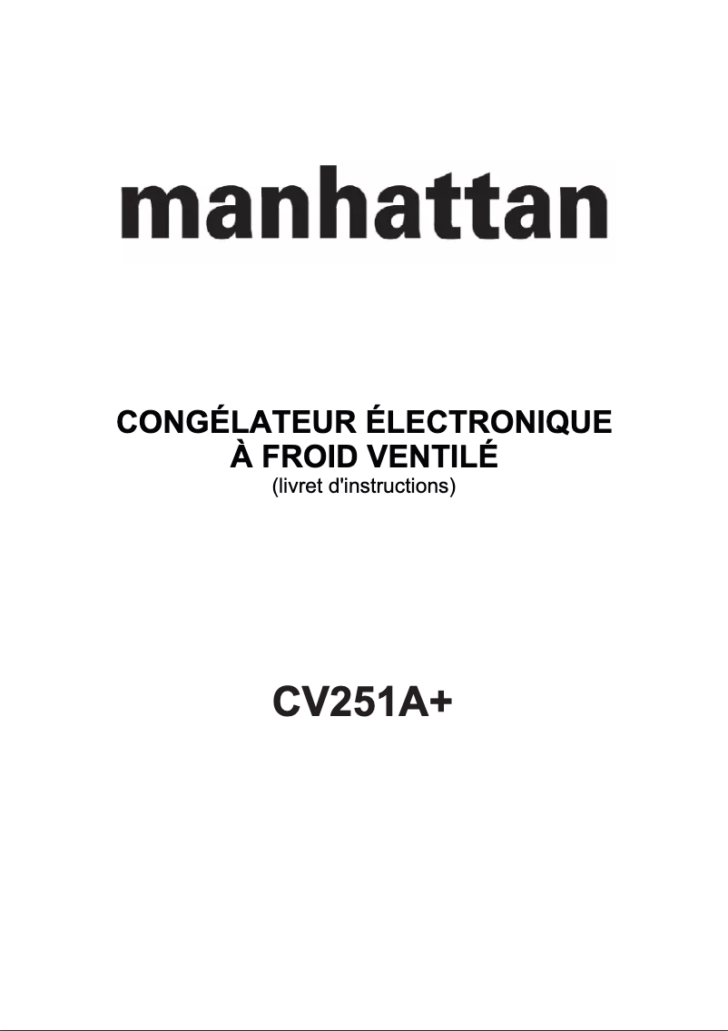 Page 1 de la notice Manuel utilisateur Manhattan CV251A+