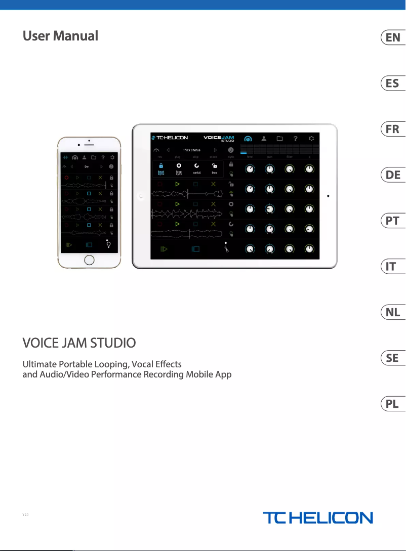 Page 1 de la notice Manuel utilisateur TC Helicon Voice Jam Studio