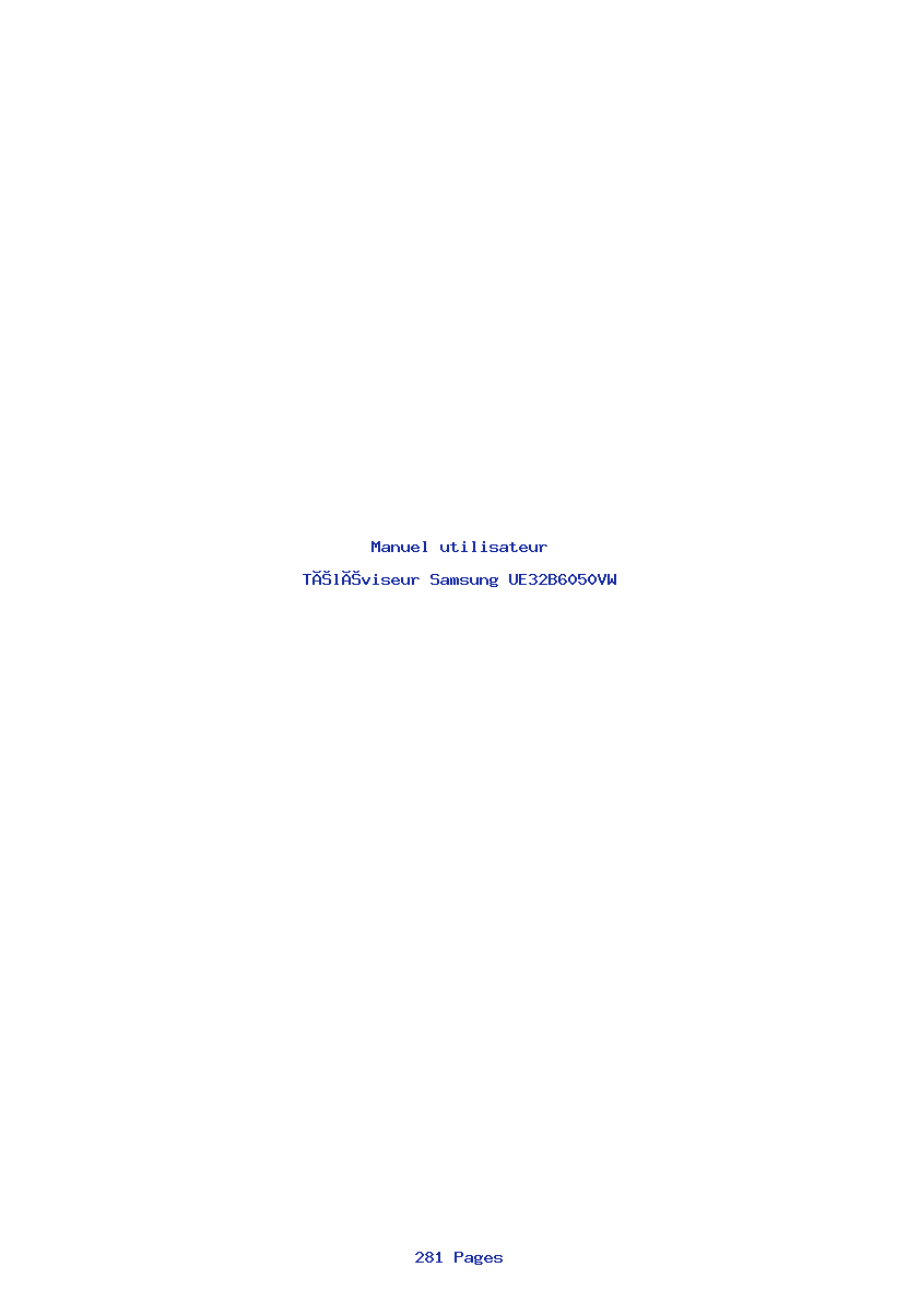 Page 1 de la notice Manuel utilisateur Samsung UE32B6050VW