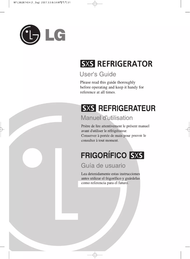 Page 1 de la notice Manuel utilisateur LG GWL2256WTQA