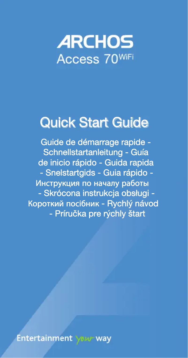 Page 1 de la notice Manuel utilisateur Archos Access 70
