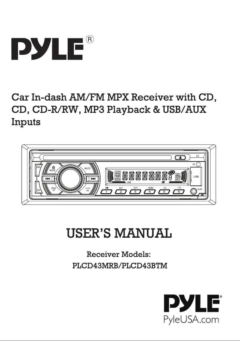 Page 1 of the manual User Manual Pyle PLCD43MRB
